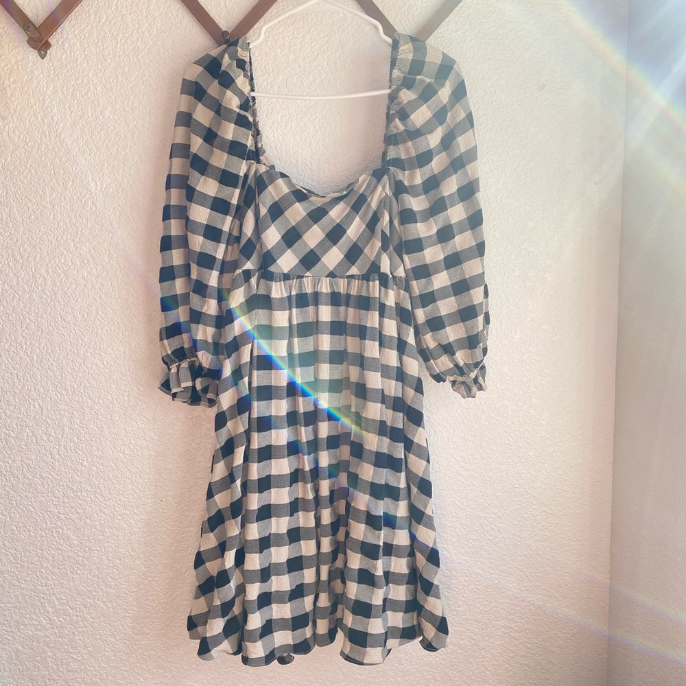 Storia Black and White Checkered Dress